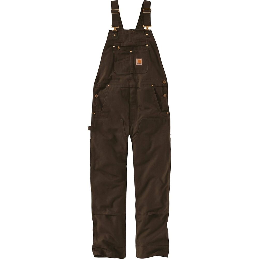 Carhartt Overalls Womens L SHORT Loose Fit Dark Brown